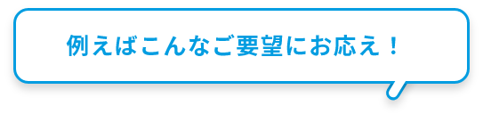 例えばこんなご要望にお応え！